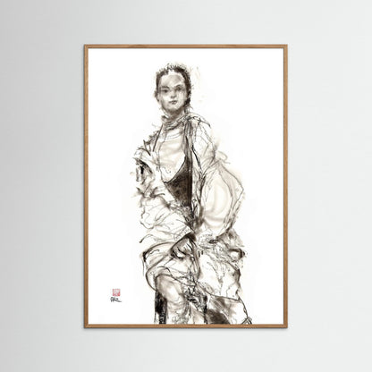 Seated model - Paper print