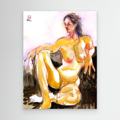Seated pose - canvas print