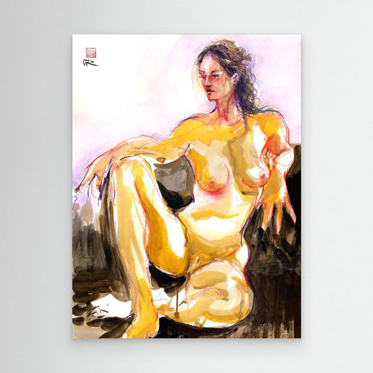 Seated pose - canvas print