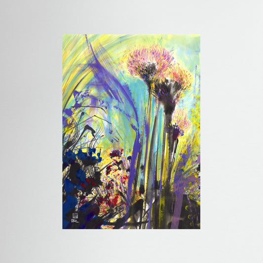Allium flowerheads 2 - paper print
