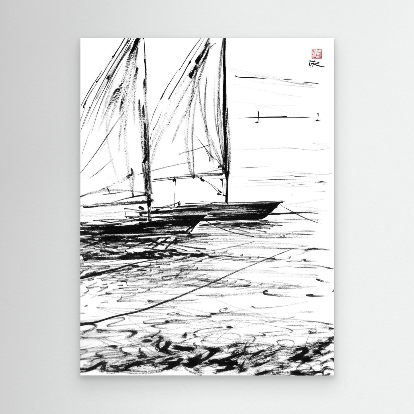 Dinghys flapping in the wind