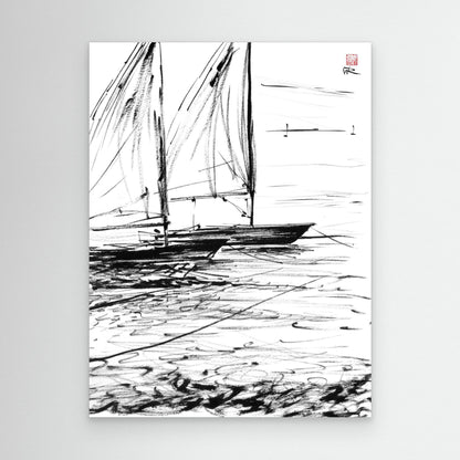Dinghys flapping in the wind