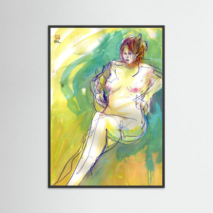 Life drawing of Kate - Print on fine art paper