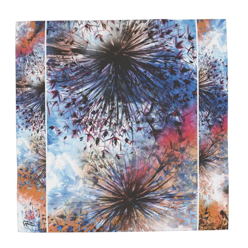 Allium Abstract Explosion 1 Scarf - 90 x 90 cm