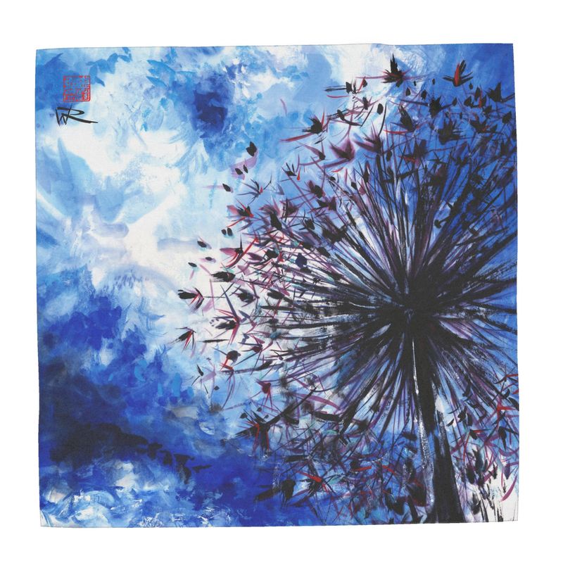 Allium Blue Sunshine Scarf  - 90 x 90 cm