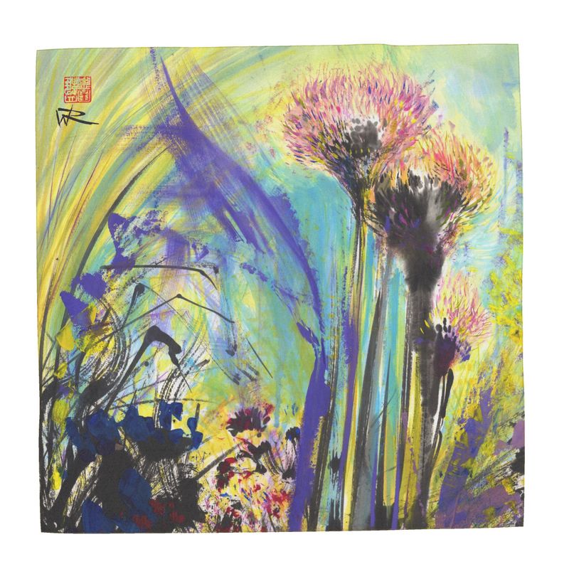 Allium Flowerheads 1 - Scarf - 90 x 90 cm