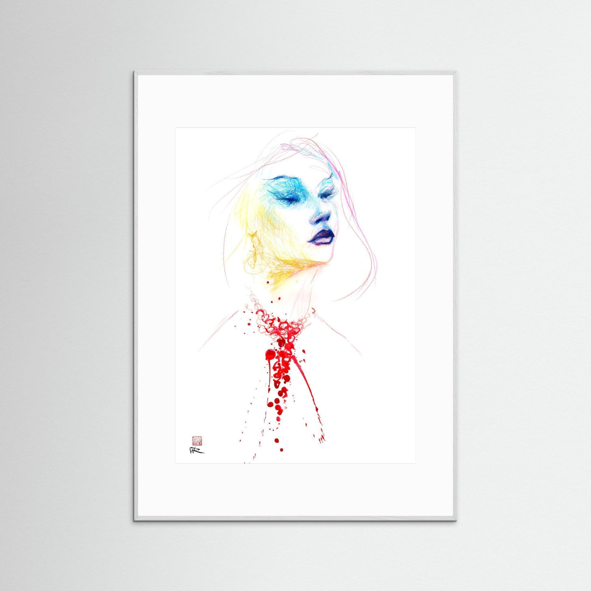 Blood red necklace - Paper print