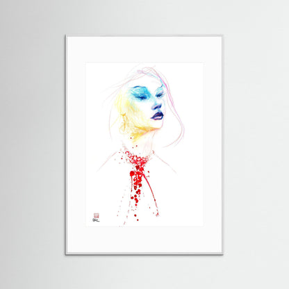 Blood red necklace - Paper print