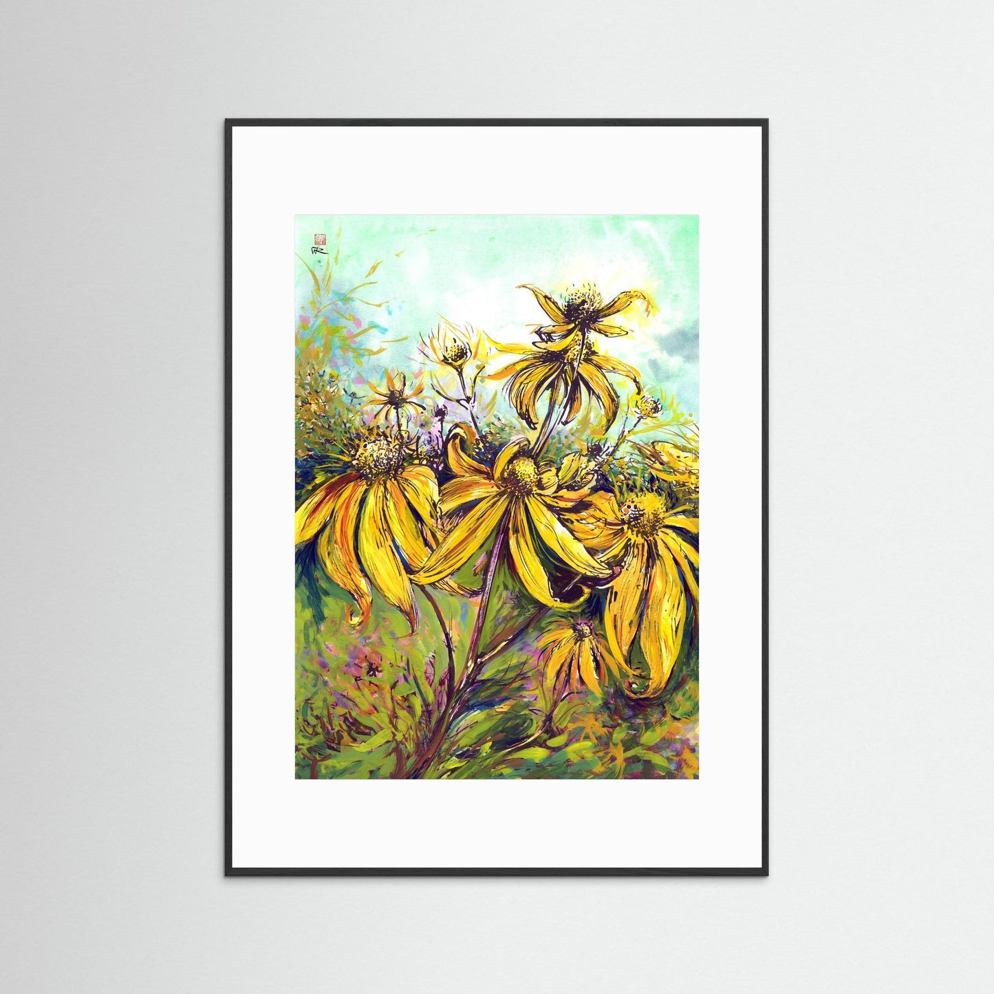 Rudbekias triptych 2 - Paper print