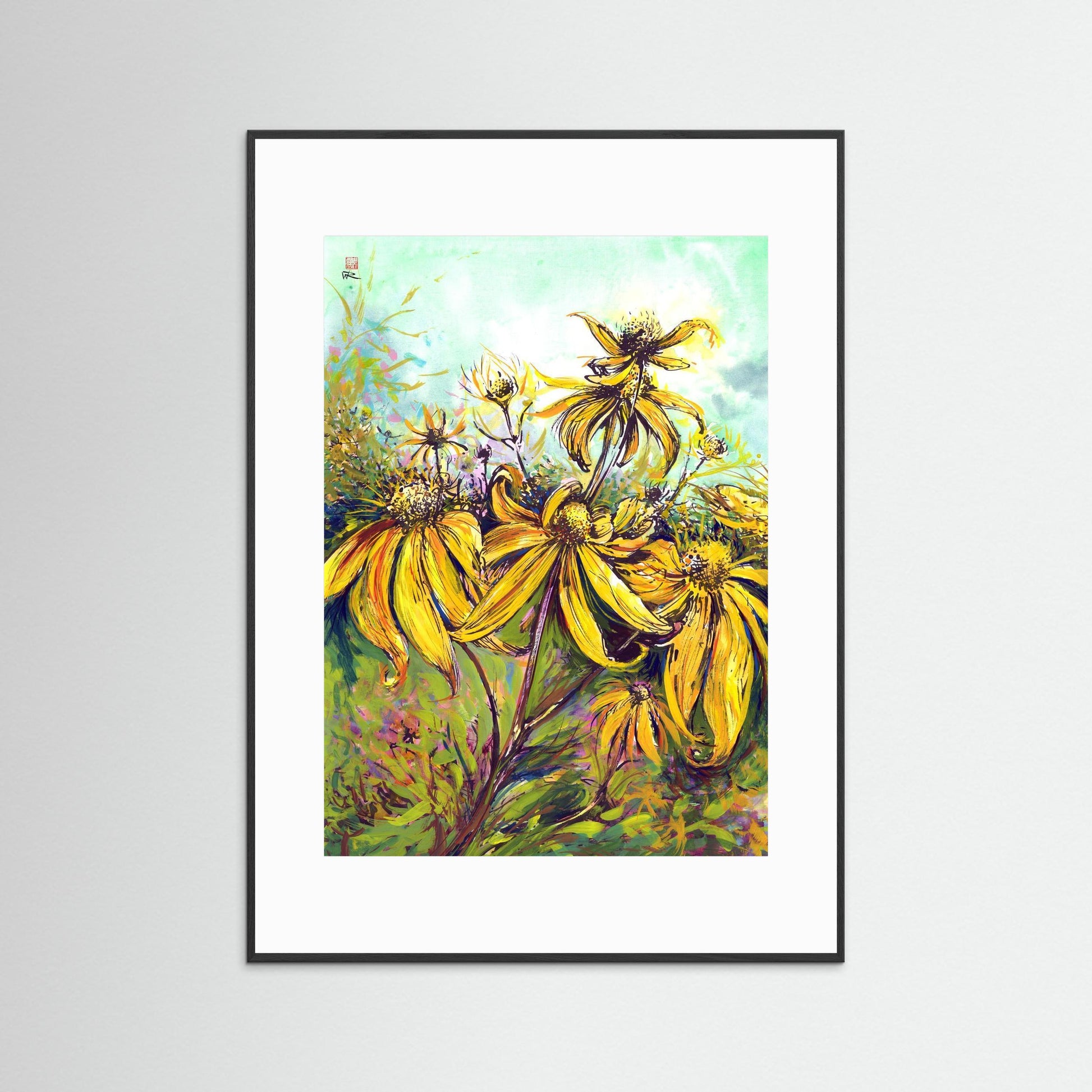 Rudbekias triptych 2 - Paper print