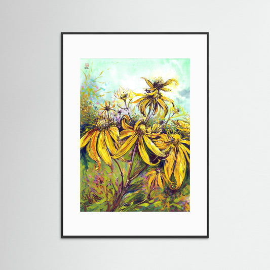 Rudbekias triptych 2 - Paper print