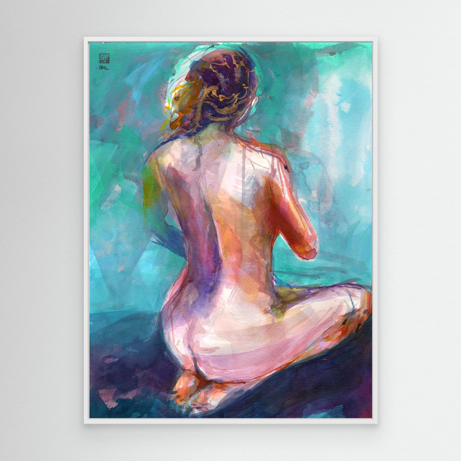 Annie on knees - canvas print
