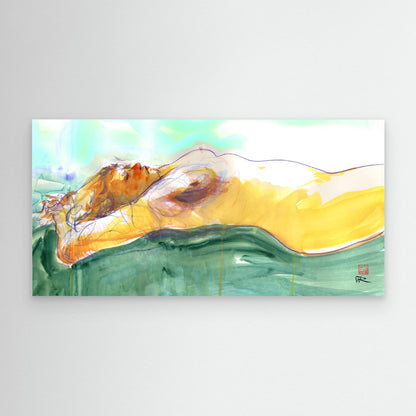 Kelly on sofa - canvas print