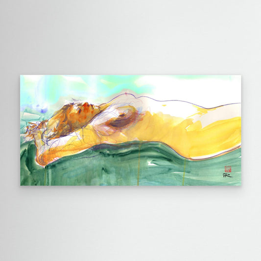 Kelly on sofa - canvas print