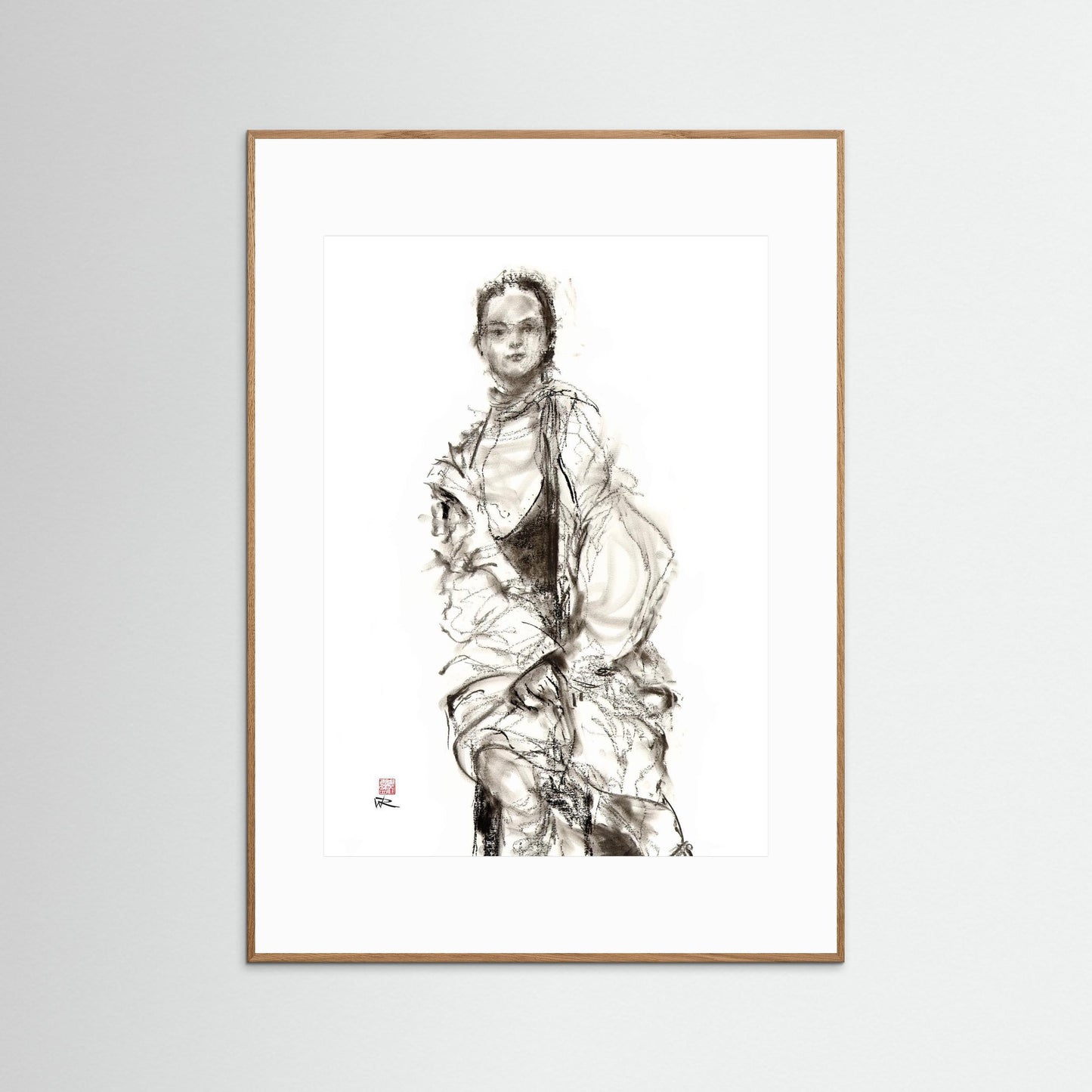 Seated model - Paper print
