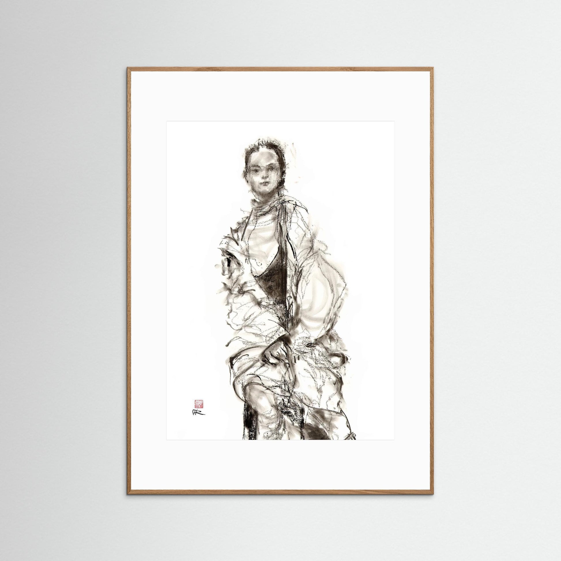 Seated model - Paper print