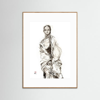 Seated model - Paper print