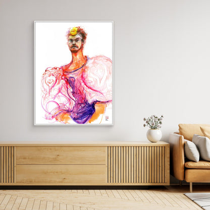 Fashion illustration of designs by Terry Milligan