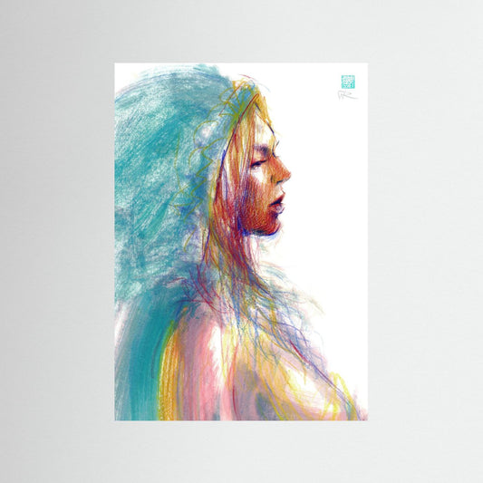Manko in teal cloak - Print on fine art paper