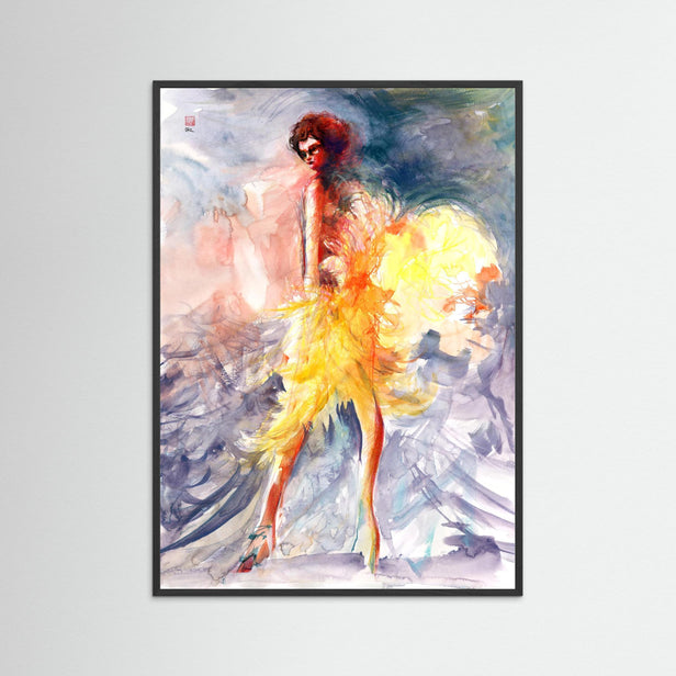 Feather boa fashion - paper print
