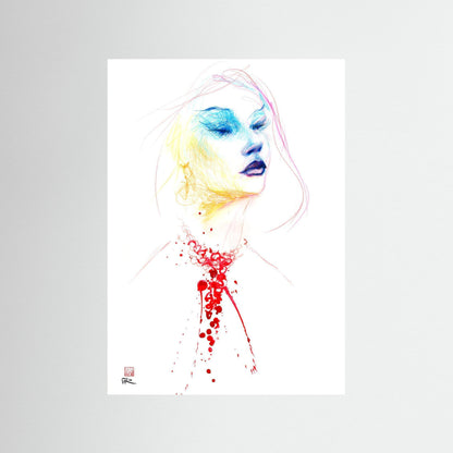 Blood red necklace - Paper print