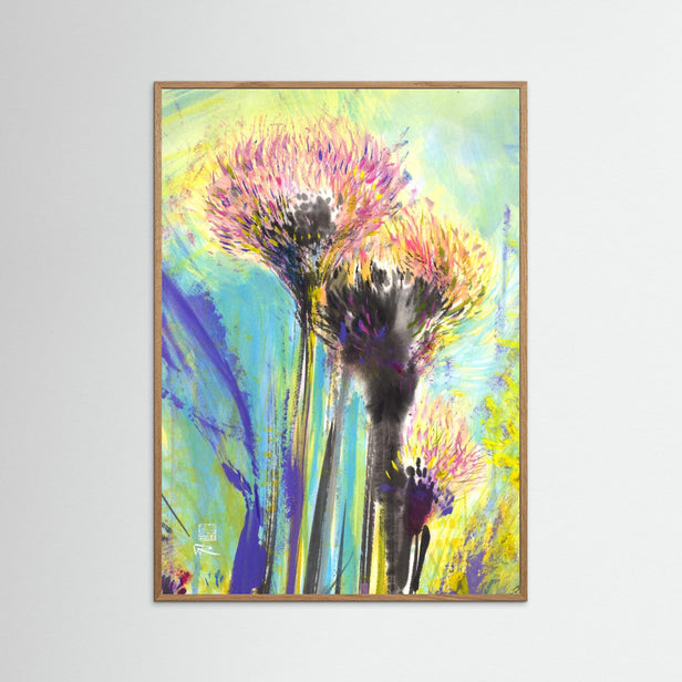 Allium flowerheads - paper print