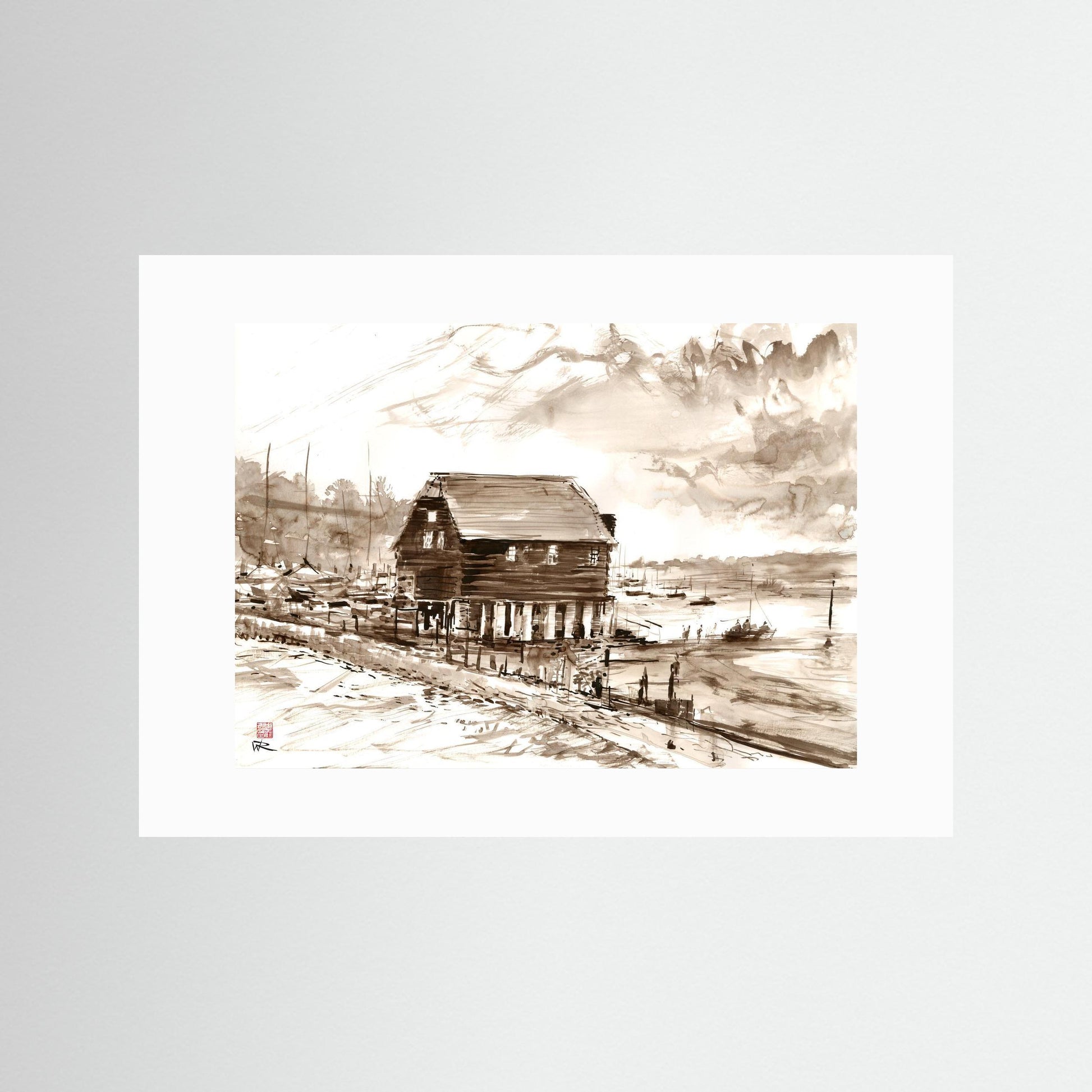Bosham boathouse - paper print