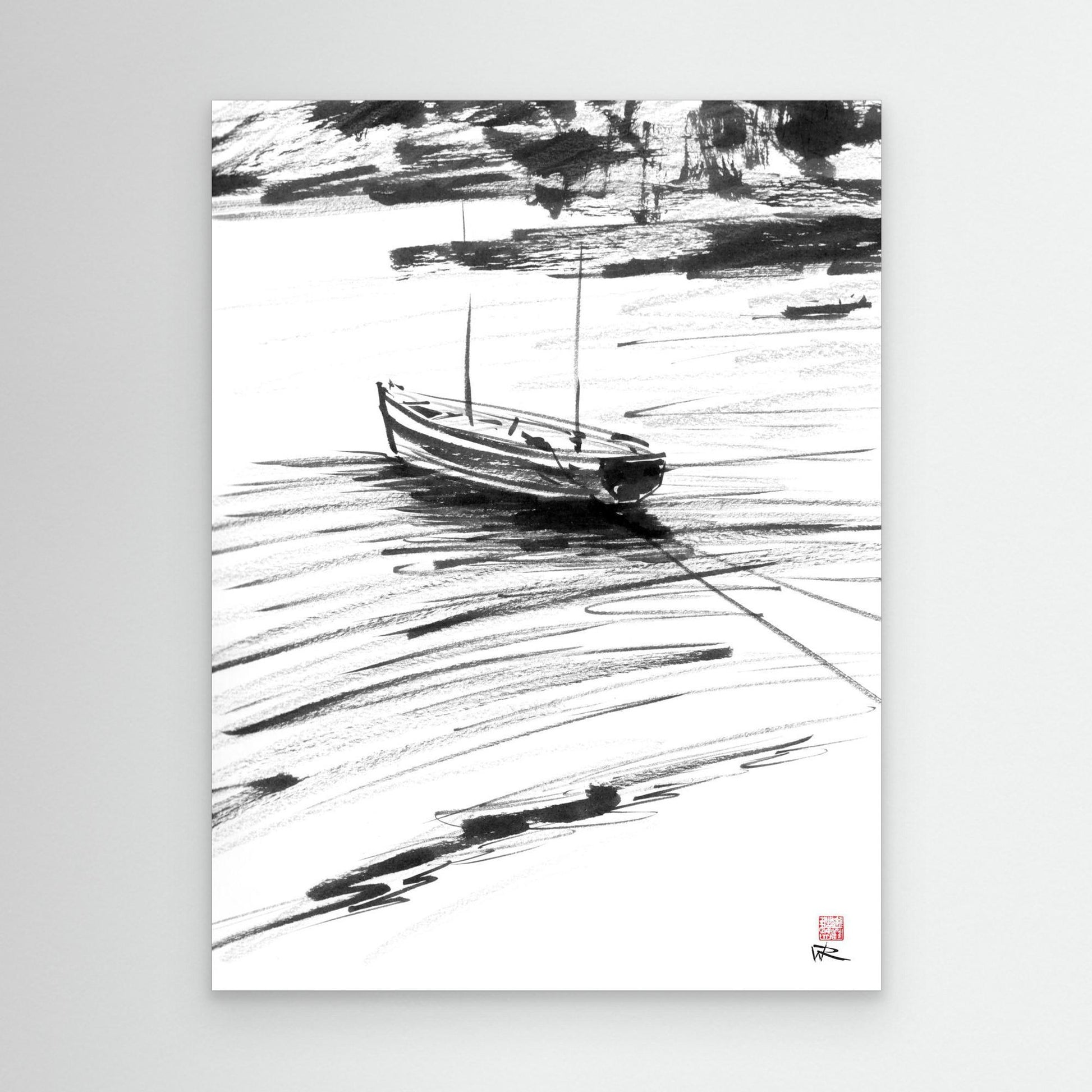 Boat moored in St Ives harbour