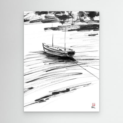 Boat moored in St Ives harbour