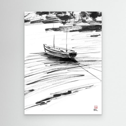 Boat moored in St Ives harbour