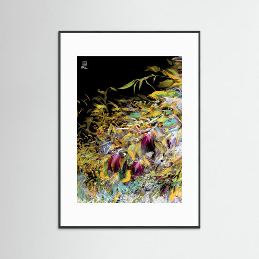 Sumi yellow magnolias - Paper print