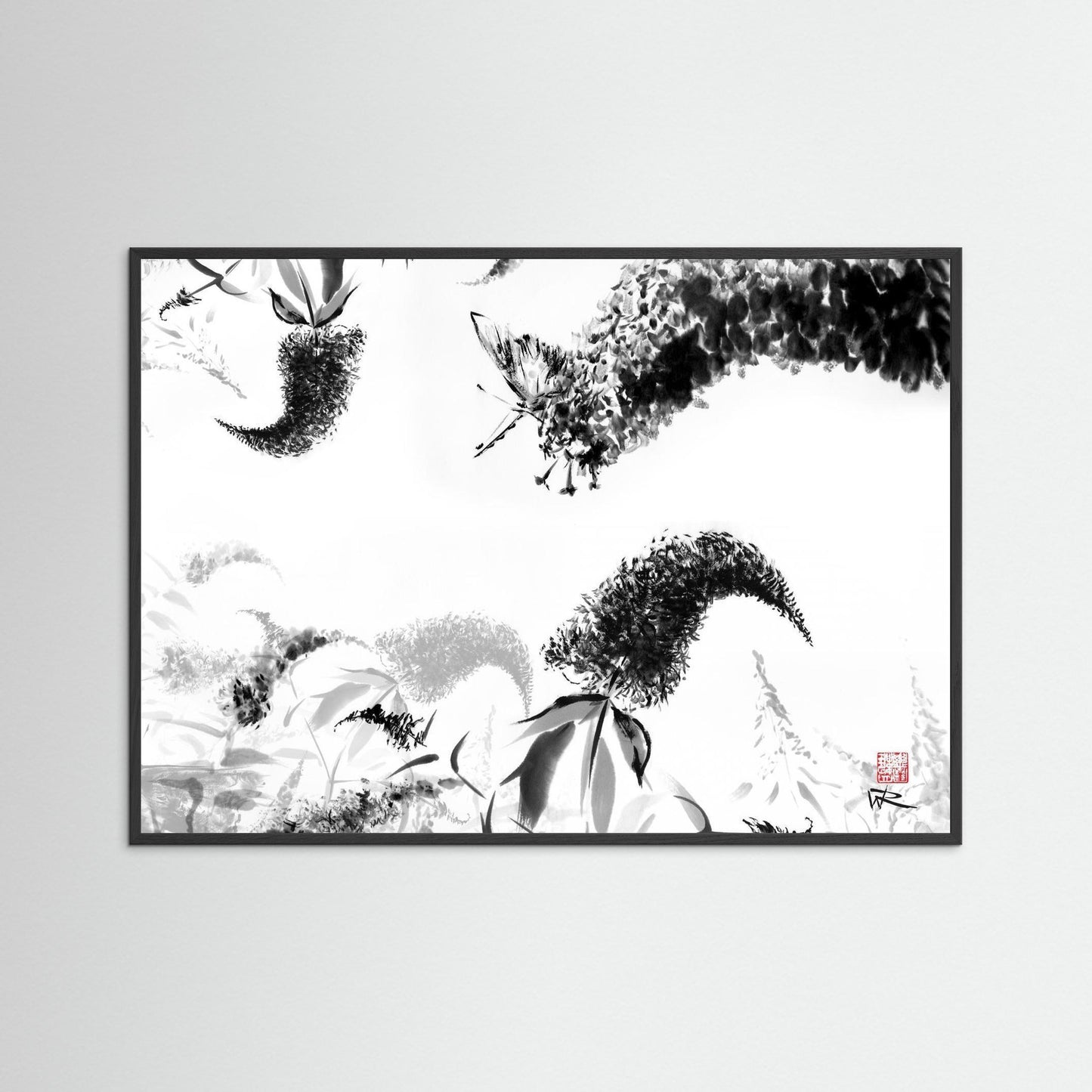 Butterflies on buddlejas - Paper print
