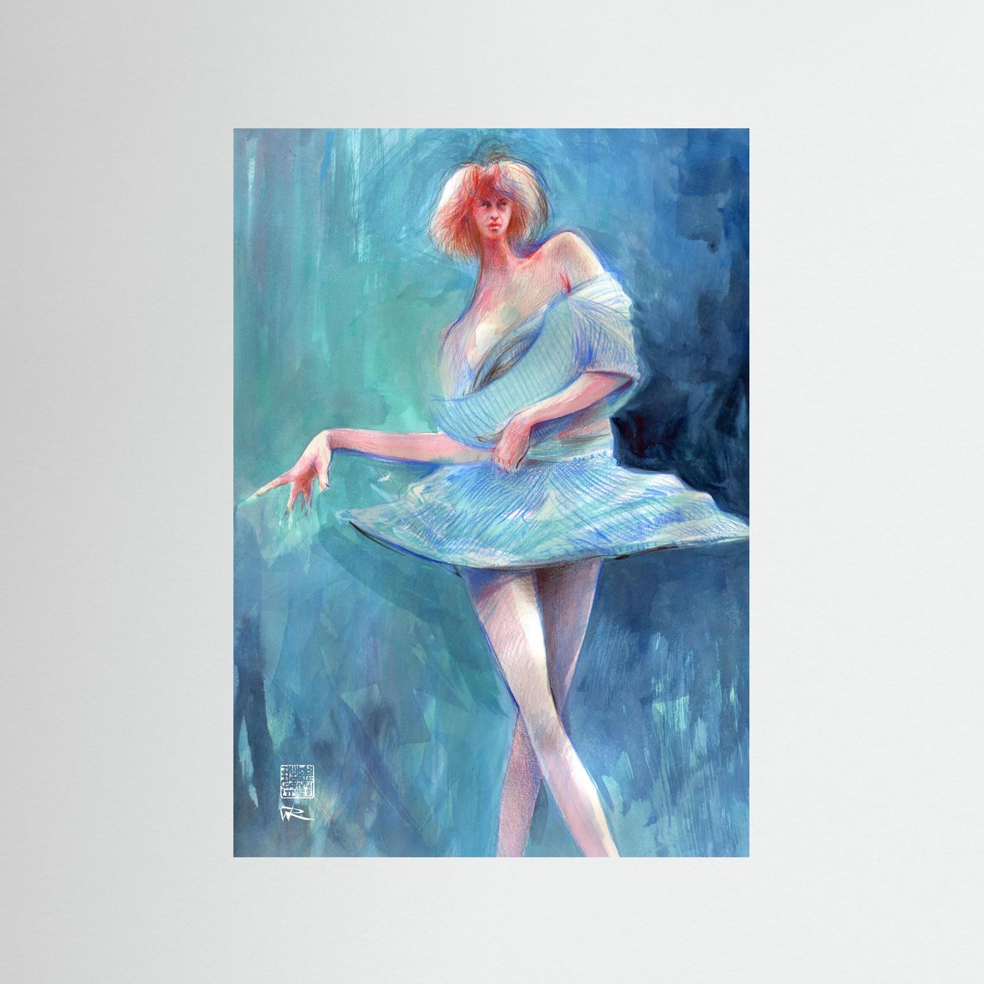 Catwalk in blue - Print on fine art paper