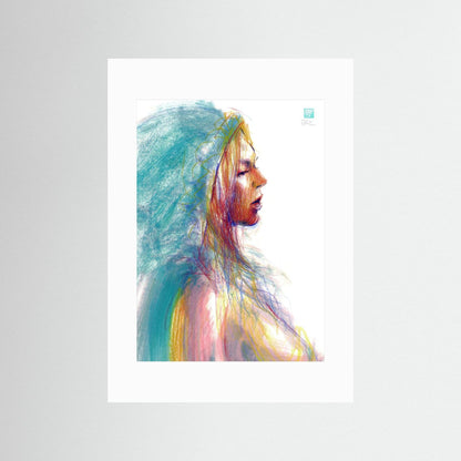 Manko in teal cloak - Print on fine art paper