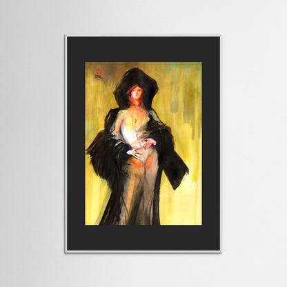 Hooded cape fashion - Paper print