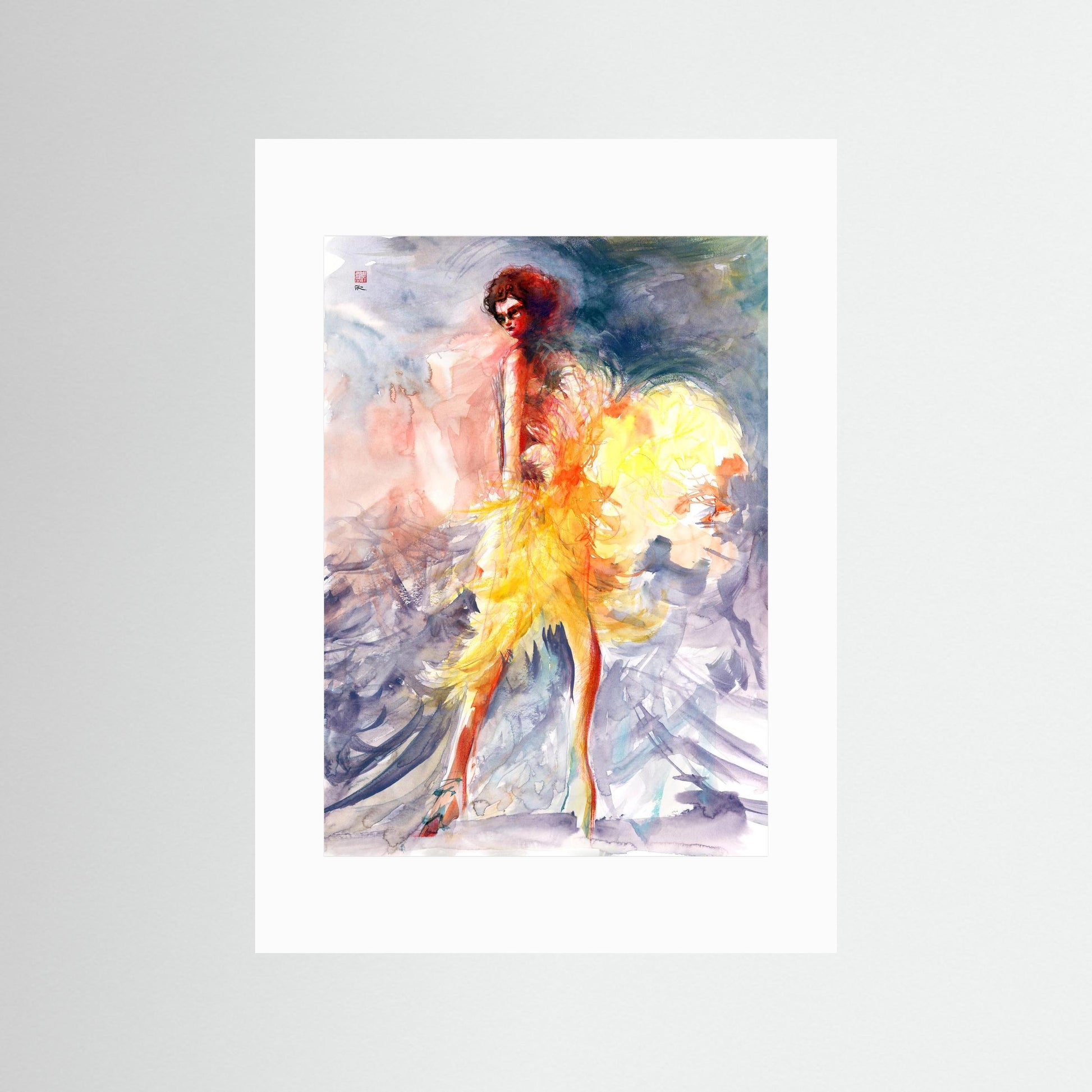 Feather boa fashion - paper print