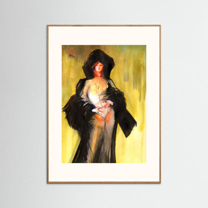 Hooded cape fashion - Paper print