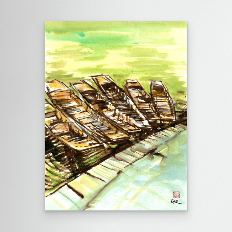 Punts auf dem Cherwell - Leinwanddruck