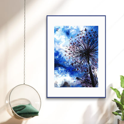 Allium blue sunshine - Print on fine art paper