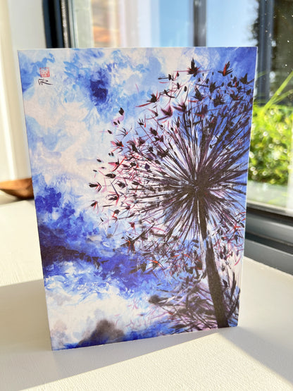Allium azul sol - Paquete de 10 tarjetas de felicitación