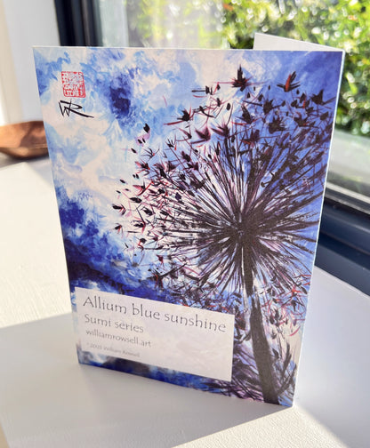 Allium azul sol - Paquete de 10 tarjetas de felicitación