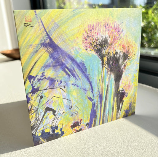 Allium flowerheads 1 - Pack of 10 greeting cards