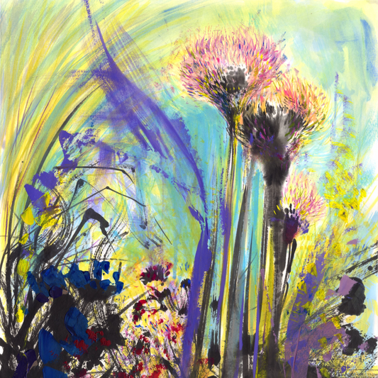 Allium Flowerheads 1 - Scarf - 90 x 90 cm