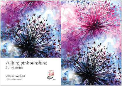 Allium pink sunshine - Pack of 10 greeting cards