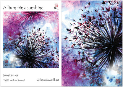 Allium pink sunshine - Pack of 10 greeting cards