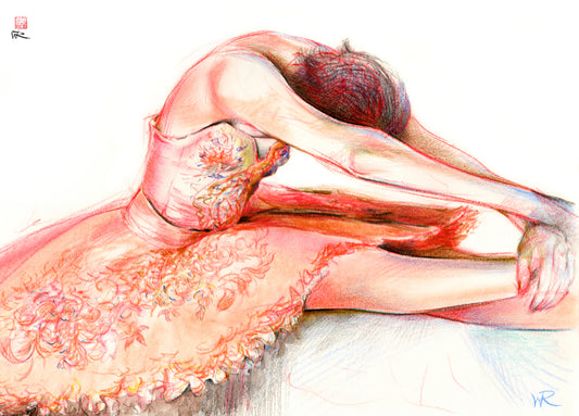 Ballet dancer stretching