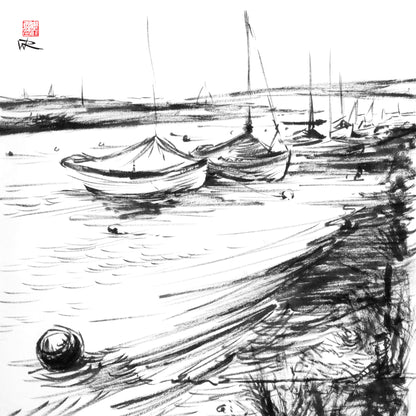 Blakeney mooring - Print on fine art paper