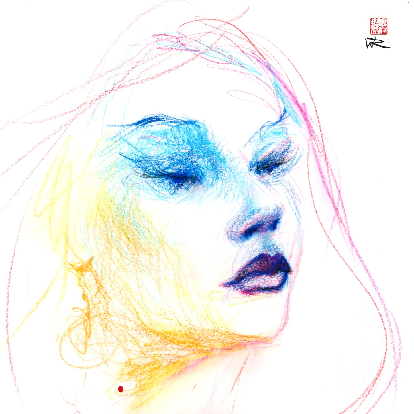 Blood red necklace - Paper print