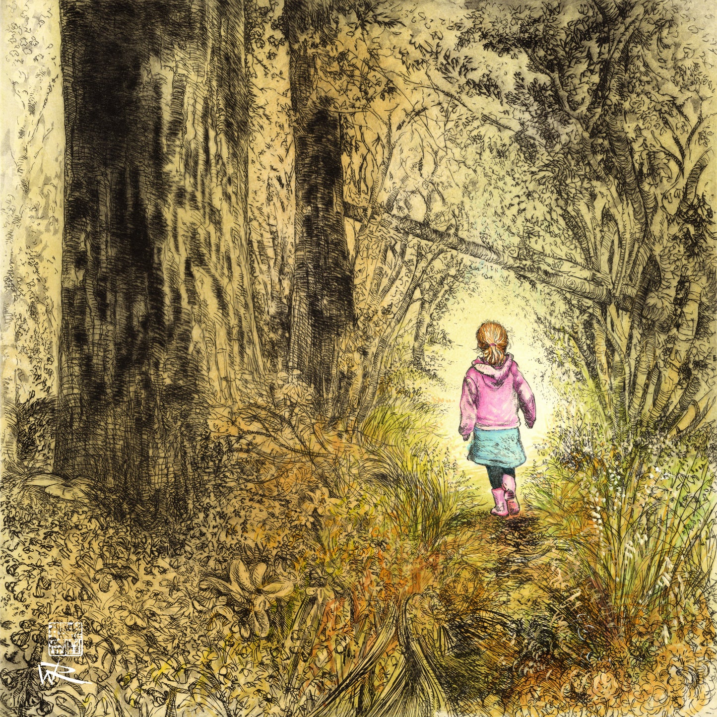 Bluebell wood edition 5 - Autumn in pink - Print on fine art paper