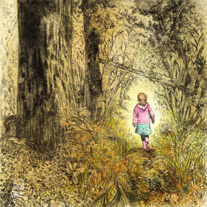 Bluebell wood edition 5 - Autumn in pink - Print on fine art paper